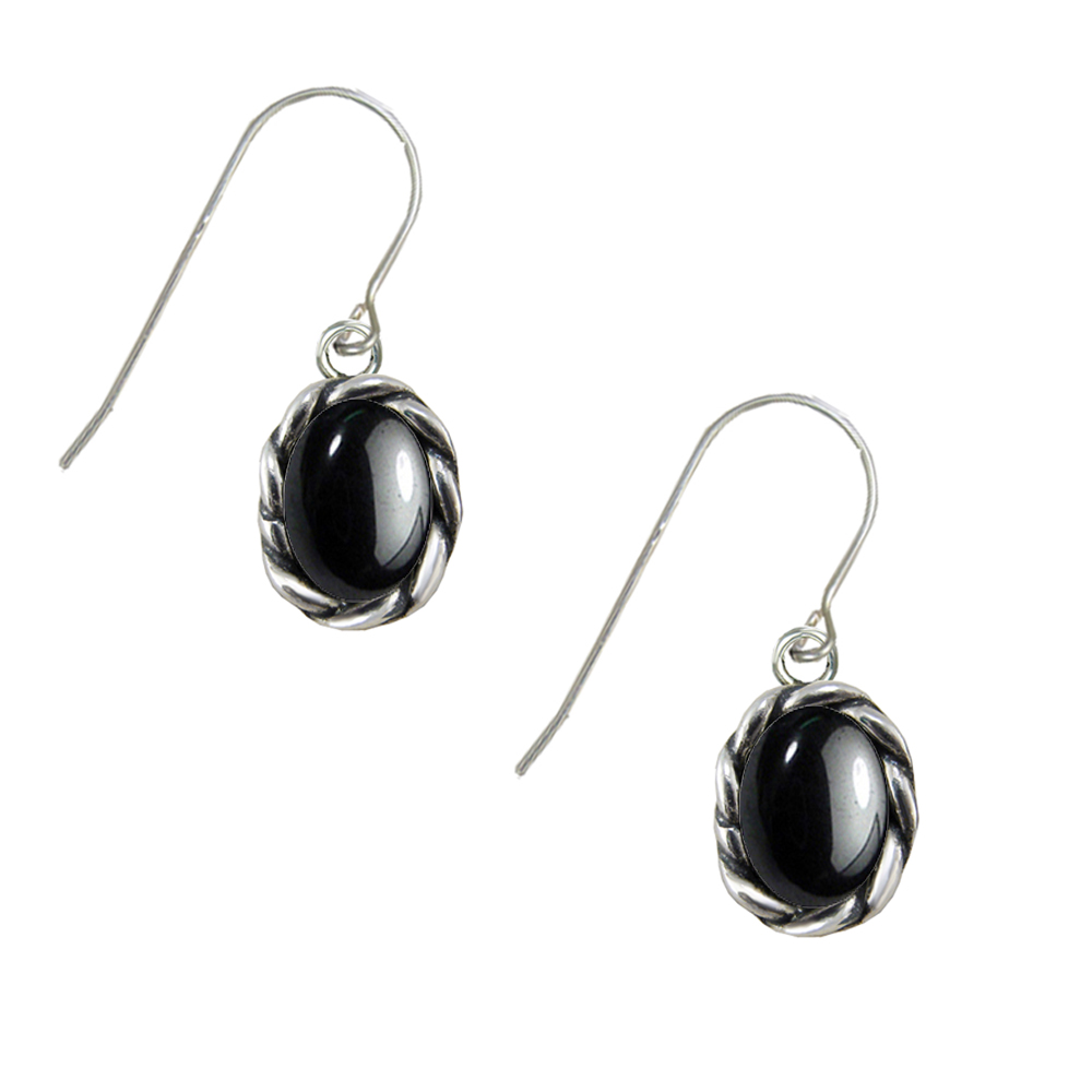 Sterling Silver Little Hematite Gemstone Drop Dangle Earrings